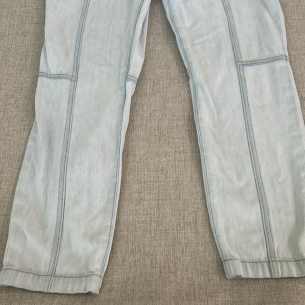 Jonathan Simkhai Standard Ace high-waisted Paper bag cropped acid‎ wash jeans 29 - Picture 6 of 16